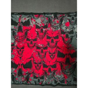 Skull Bandana 20x20, red, black, gray, Halloween,  Gothic life, cooler than you